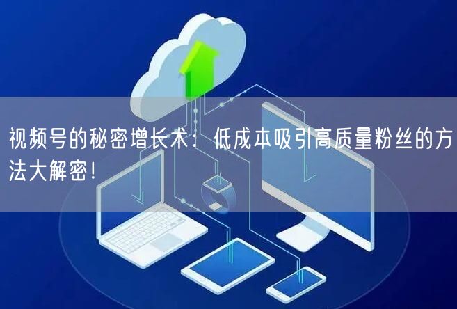 视频号的秘密增长术：低成本吸引高质量粉丝的方法大解密！