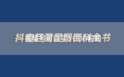 视频号可以买1000粉吗