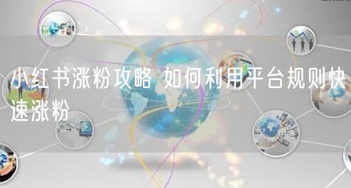 小红书涨粉攻略 如何利用平台规则快速涨粉